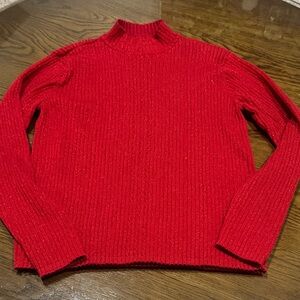 Liz Claiborne glitter Red Ribbed Women's Sweater
